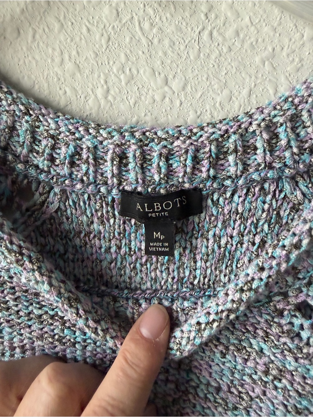 Talbots Multicolor Speckled Crewneck Sweater - Blue, Pink, White - Picture 6 of 8